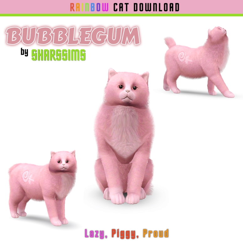 BUBBLEGUM – Rainbow Cat by SharsSims